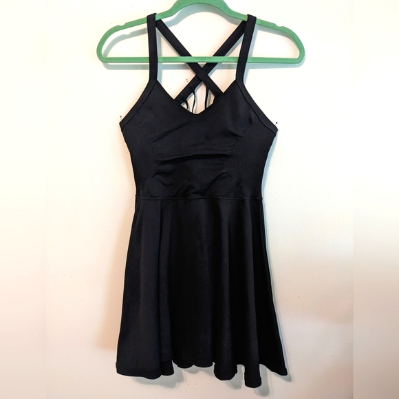 free people black athletic dress Free People X FP Movement Easy Does It Dress In Black in Black